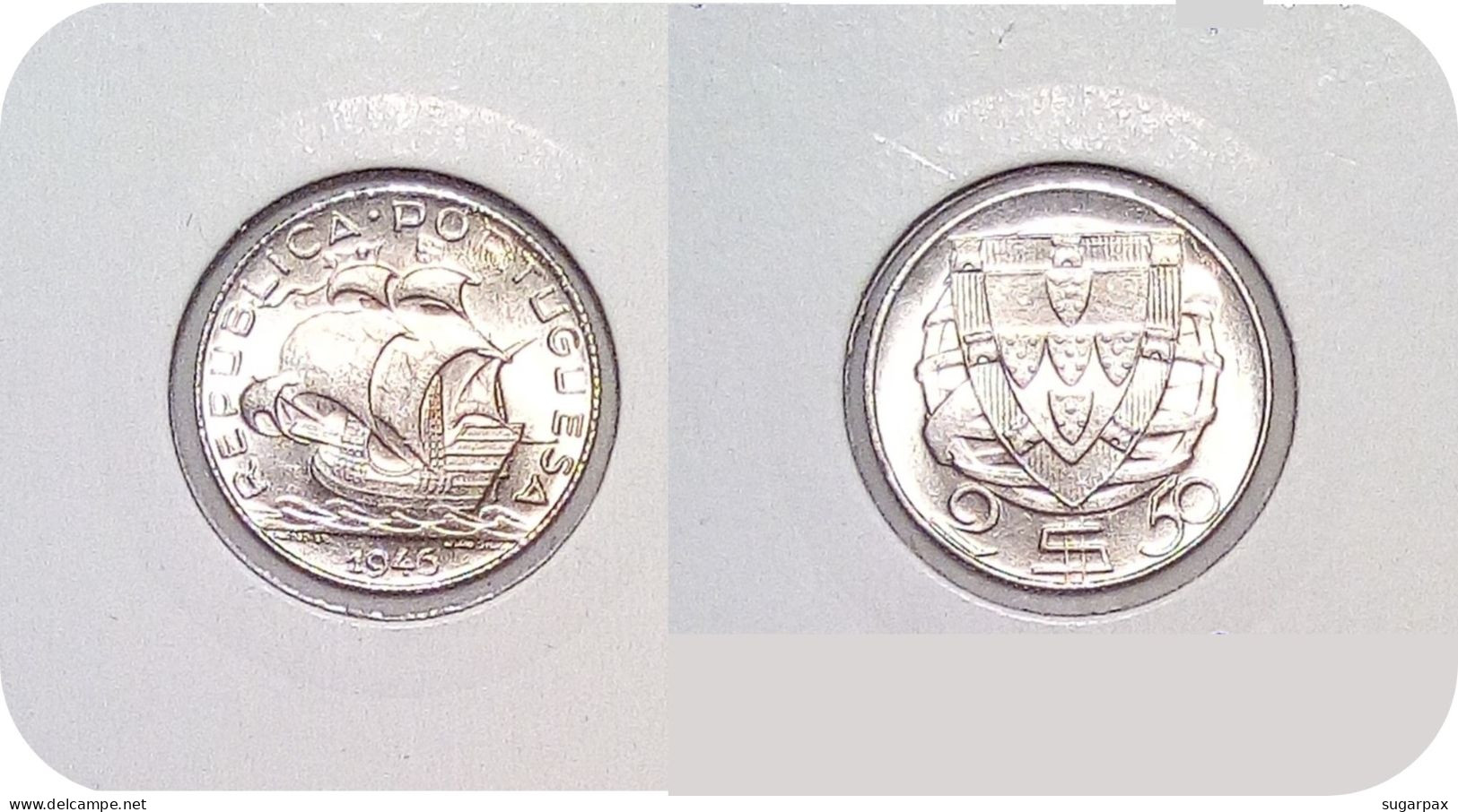 PORTUGAL - 2$50 ( 2,5 Escudos 2-½ ) - 1946 - SILVER - KM 580 - A.G. 30.09 - REPÚBLICA - Portugal