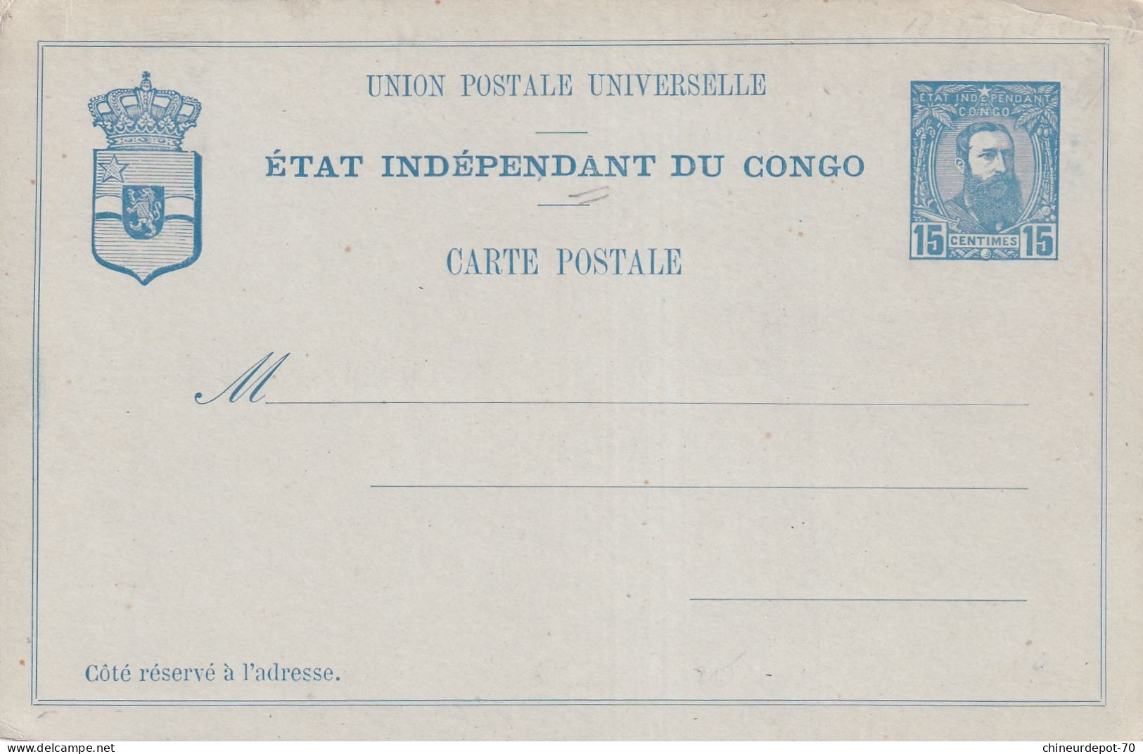 2 Cartes état Indépendant Du Congo - Interi Postali