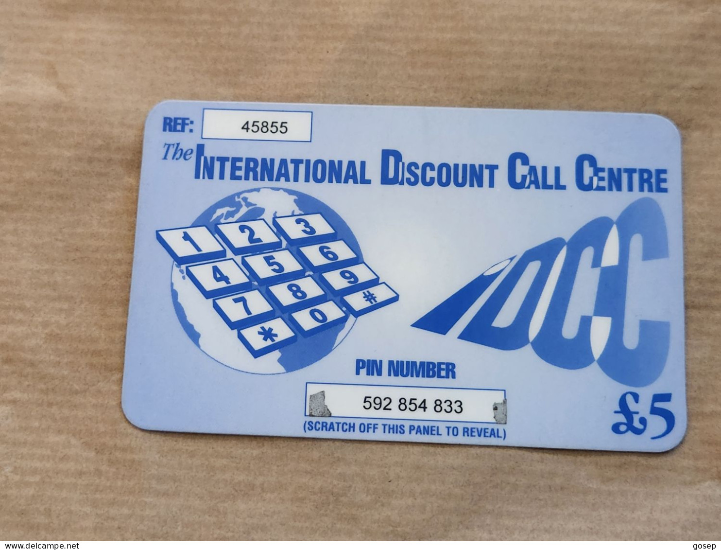 UNITED KINGDOD-INTERNATIONAL DISCOUNT CALL-(£5)-(45855-592-854-833)-used Card - BT Kaarten Voor Hele Wereld (Vooraf Betaald)