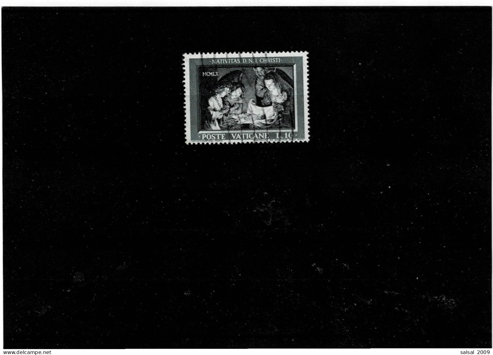 VATICANO ,"Natale",10L. Usato Con Filigrana Lettere 10/10 (RARO) ,qualita Ottima - Used Stamps