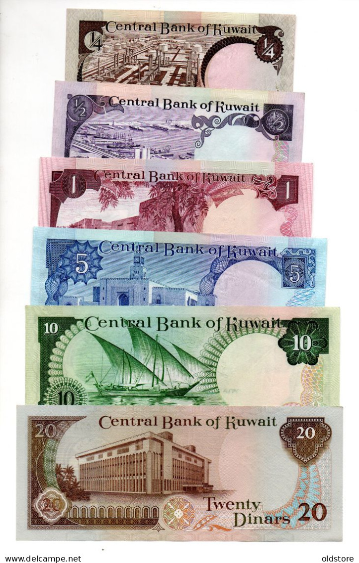 Kuwait Banknote - 3th Issue - Full Set - 1/4 Dinar To 20 Dinars - XF Condition - No2 - Kuwait