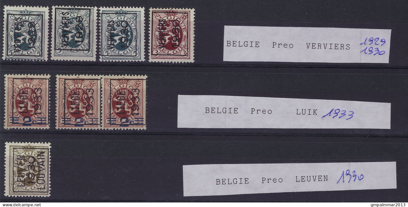 LOT TYPO HERALDIEKE LEEUW (*) En * MH  Met VILVOORDE , LIEGE En LEUVEN ; Details En Staat Zie Scan ! LOT 330 - Tipo 1929-37 (Leone Araldico)