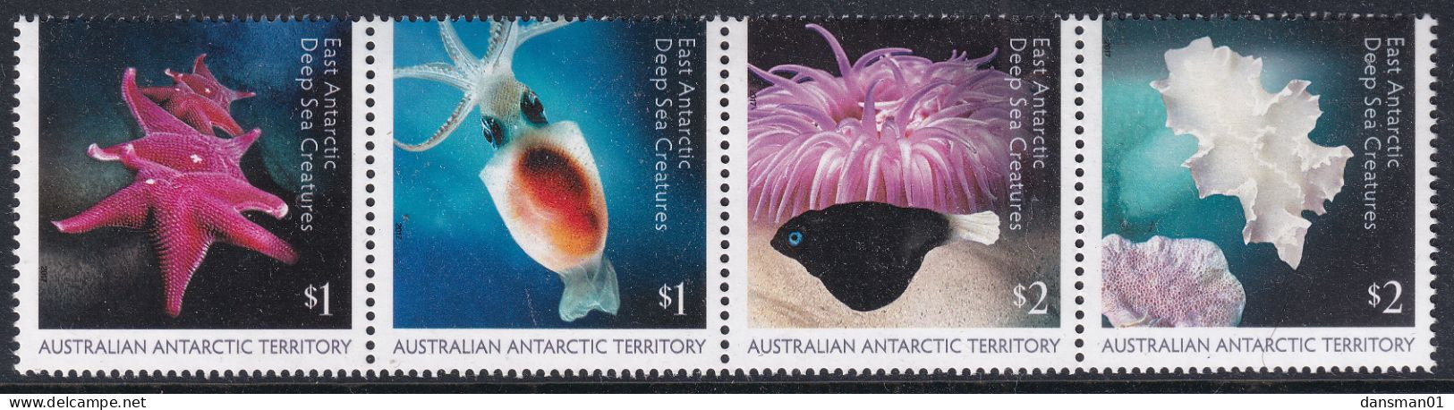 Australian Antarctic Territory 2017 Deep Sea Creatures Mint Never Hinged - Neufs