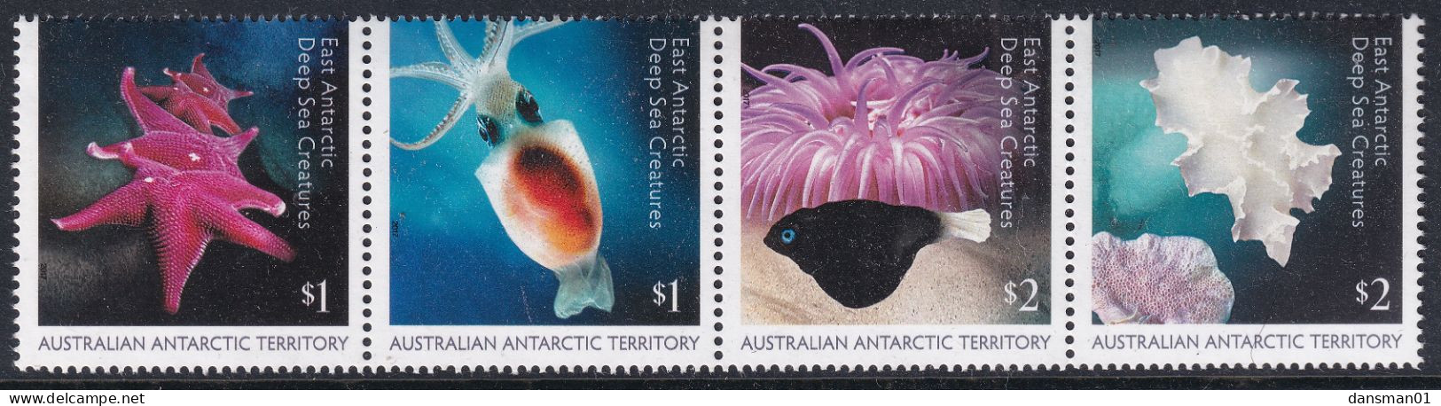 Australian Antarctic Territory 2017 Deep Sea Creatures Mint Never Hinged - Mint Stamps