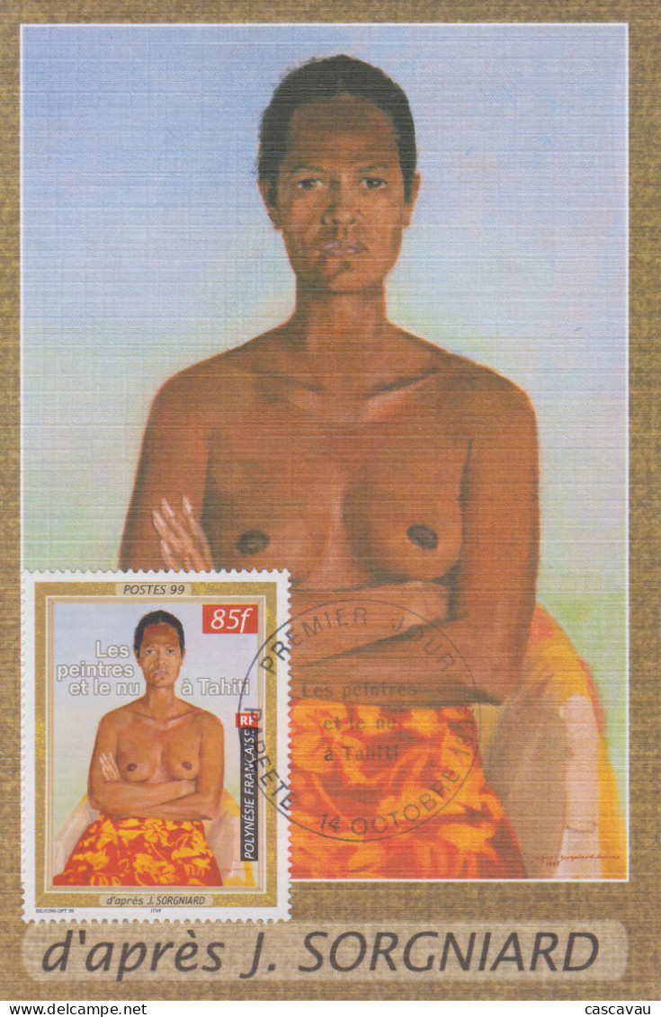 Carte  Maximum  1er  Jour   POLYNESIE      Peintres  En   Polynésie    1999 - Maximum Cards