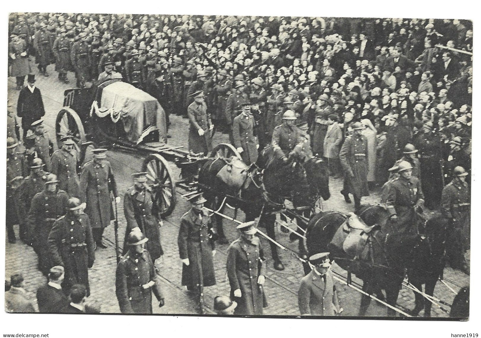 Bruxelles Funérailles Solennelles Du Roi Albert L Koning Albert Attelage Cheval Pferd Horse Paard Brussel Htje - Beroemde Personen