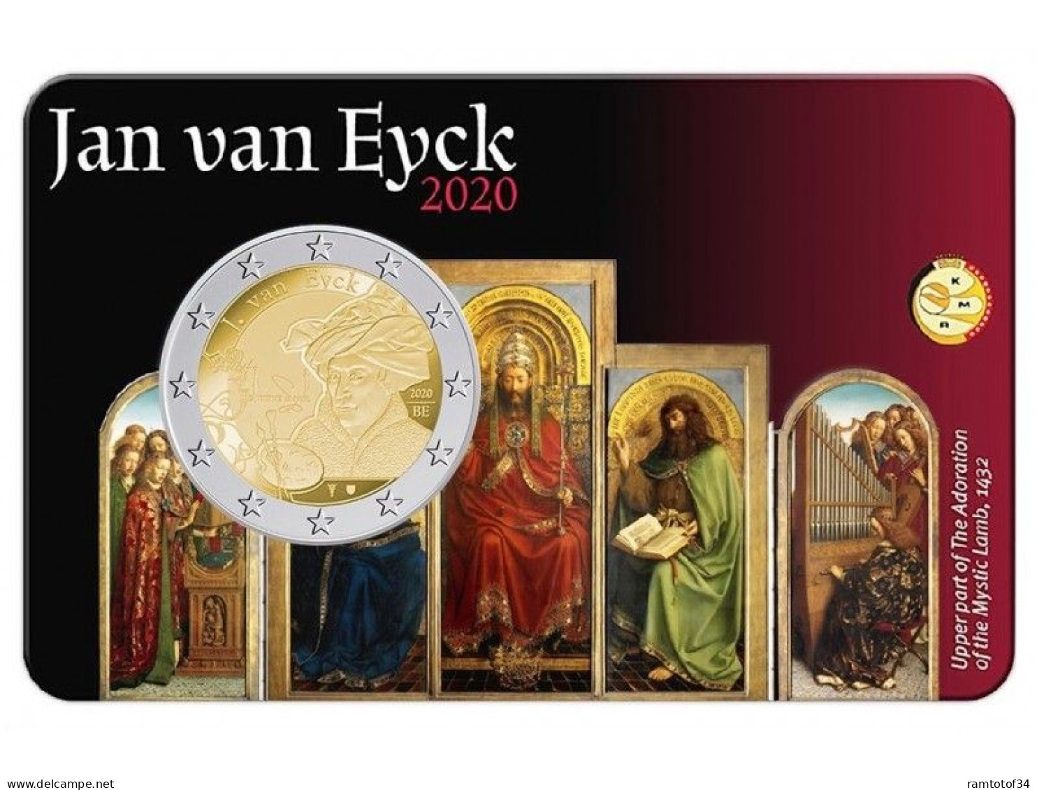 2020 BELGIQUE - 2 Euros Commémorative Coincard, Jan Van Eyck (version France) - Belgio