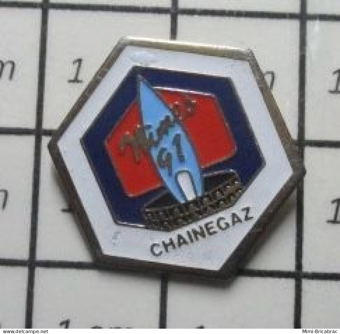 316A  Pin's Pins / Beau Et Rare / THEME : EDF GDF / CHAINEGAZ GAZ DE FRANCE NIMES 91 ARENES - EDF GDF