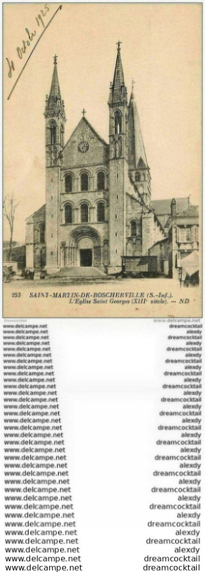 76 SAINT MARTIN DE BOSCHERVILLE. Eglise Saint Georges 1925 Verso Vierge - Saint-Martin-de-Boscherville