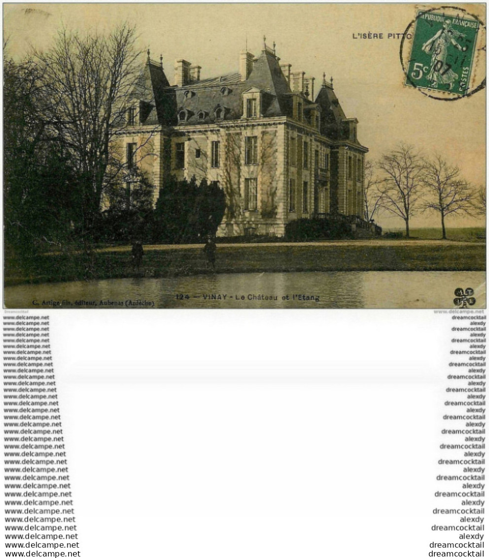 38 VINAY. Le Château Et L'Etang 1907 - Vinay