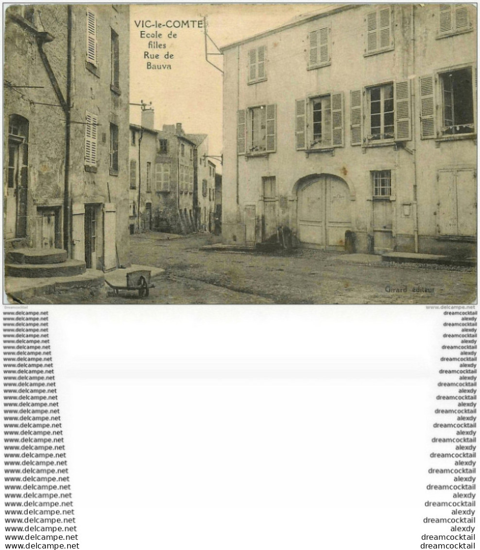 WW 63 VIC-LE-COMTE. Ecole De Filles Rue De Bauvas - Vic Le Comte