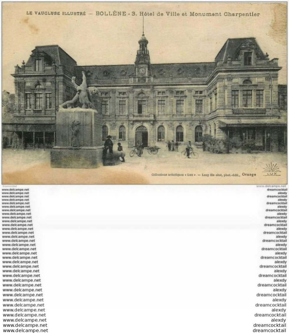 84 BOLLENE. Hôtel De Ville Monument Charpentier 1927 - Bollene