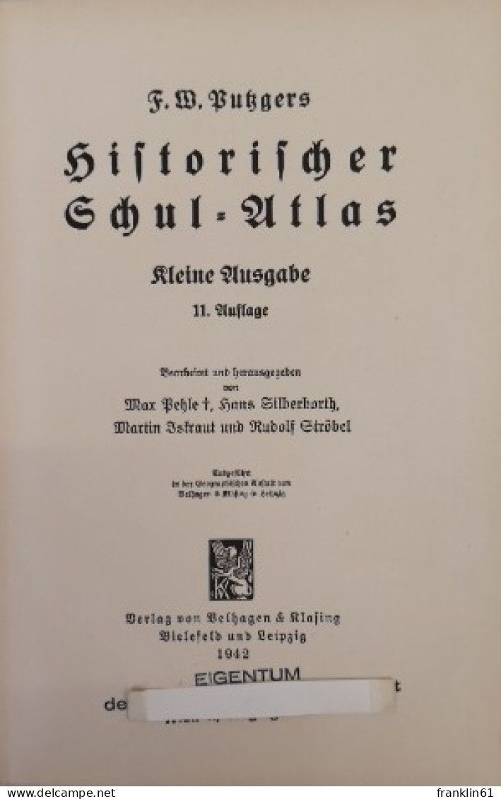 Historischer Schul-Atlas. Kleine Ausgabe. - Wereldkaarten