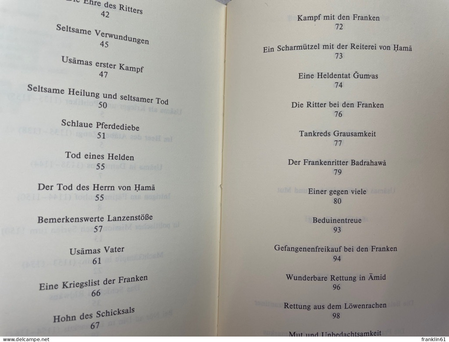 Die Erlebnisse Des Syrischen Ritters Usama Ibn-Munqid. - Poésie & Essais