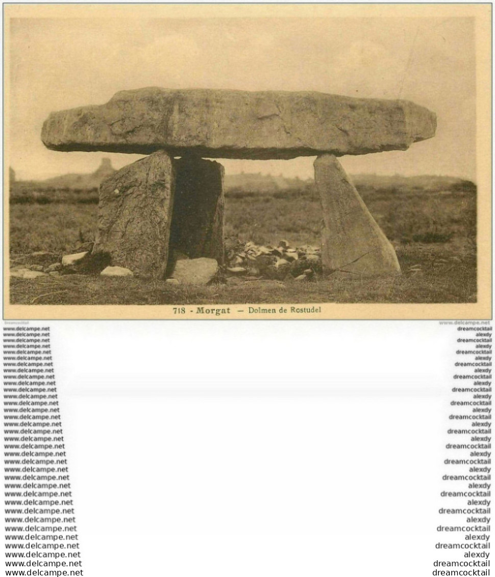 Dolmens Et Menhirs. MORGAT. De Rostudel Fine Plissure - Dolmen & Menhirs