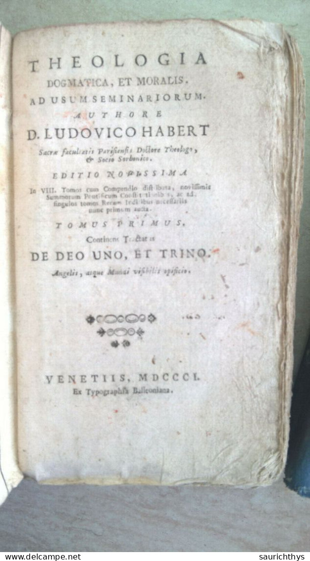 2 Tomi Ludovico Habert Theologia Dogmatica Et Moralis Ad Usum Seminariorum Venetiis 1801 - Old Books