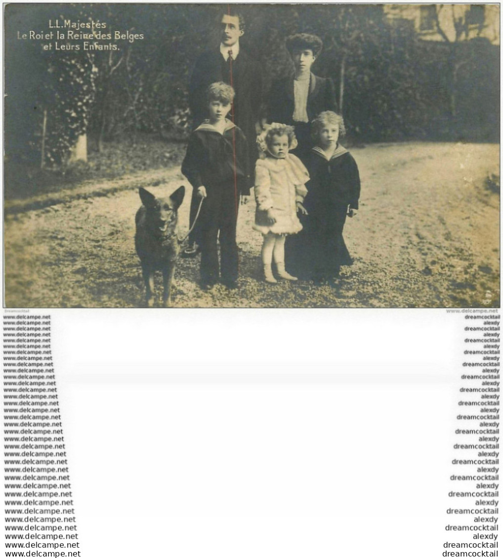 WW BELGIQUE FAMILLE ROYALE. Carte Photo Légendée. Majestés Roi Des Belges, Reine Et Enfants - Sammlungen & Sammellose