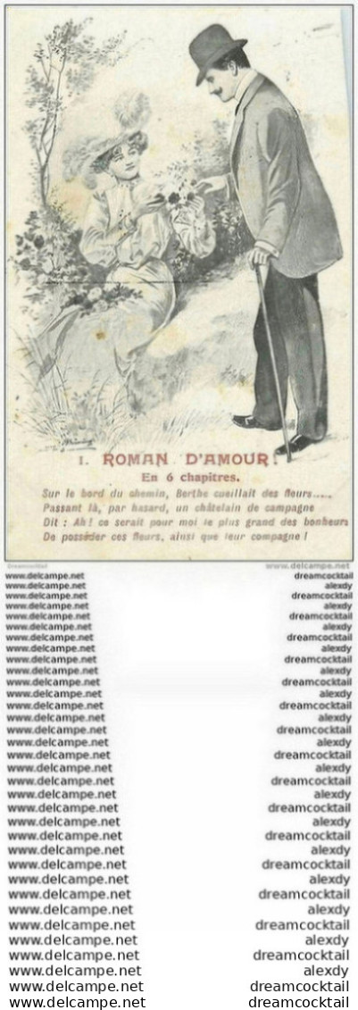 WW ROMAN D'AMOUR. Par Bruening. Six Cpa 1906 toutes destinées à Fournols