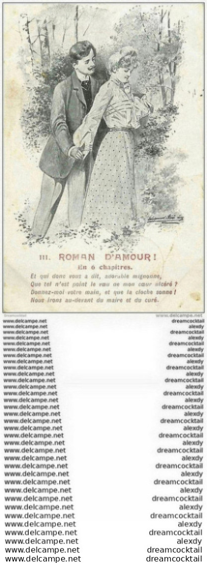 WW ROMAN D'AMOUR. Par Bruening. Six Cpa 1906 toutes destinées à Fournols