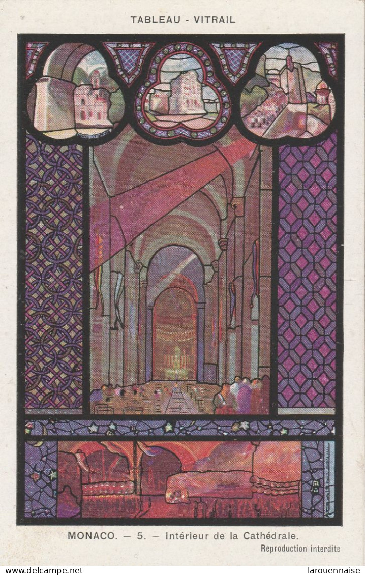 MONACO - Tableau Vitrail - Intérieur De La Cathédrale - Kathedraal Van Onze-Lieve-Vrouw Onbevlekt Ontvangen