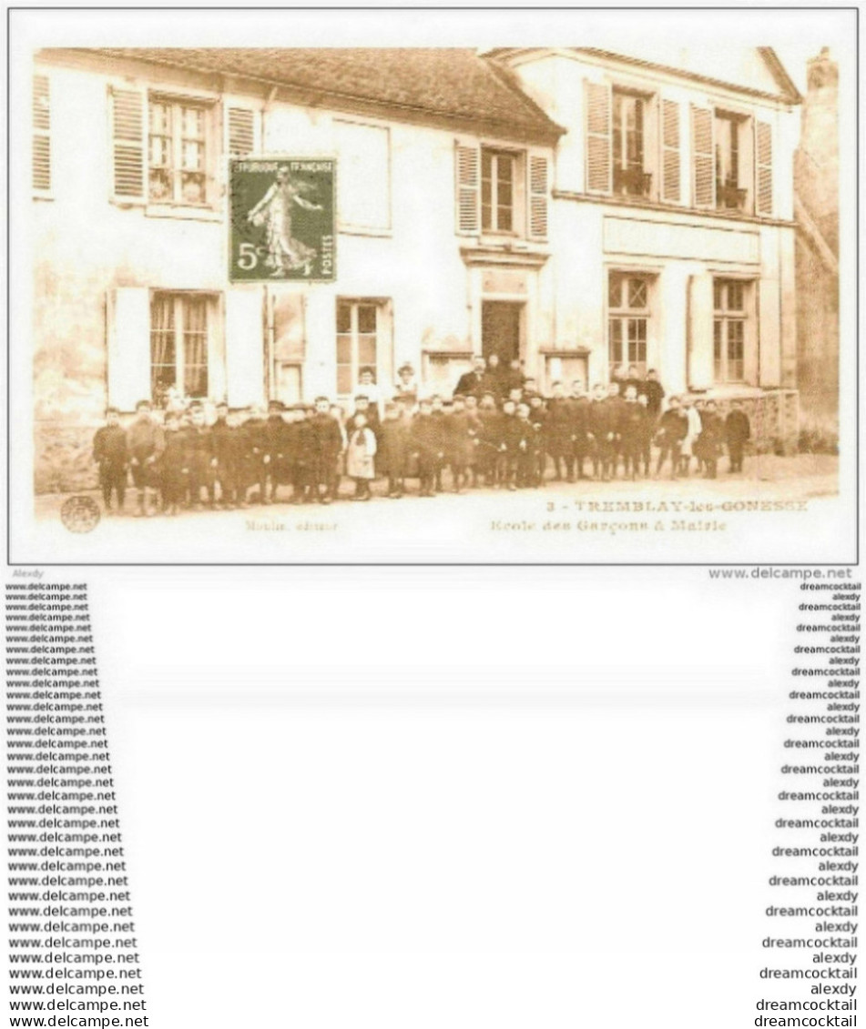 Photo Cpsm Cpm 93 TREMBLAY-LES-GONESSE. Ecole De Garçons Mairie 1914. Reproduction 2004 - Tremblay En France