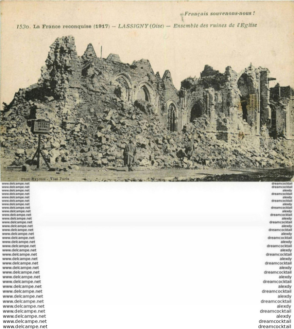 60 LASSIGNY. Guerre 1914-18 L'Eglise Bombardée Ruines - Lassigny