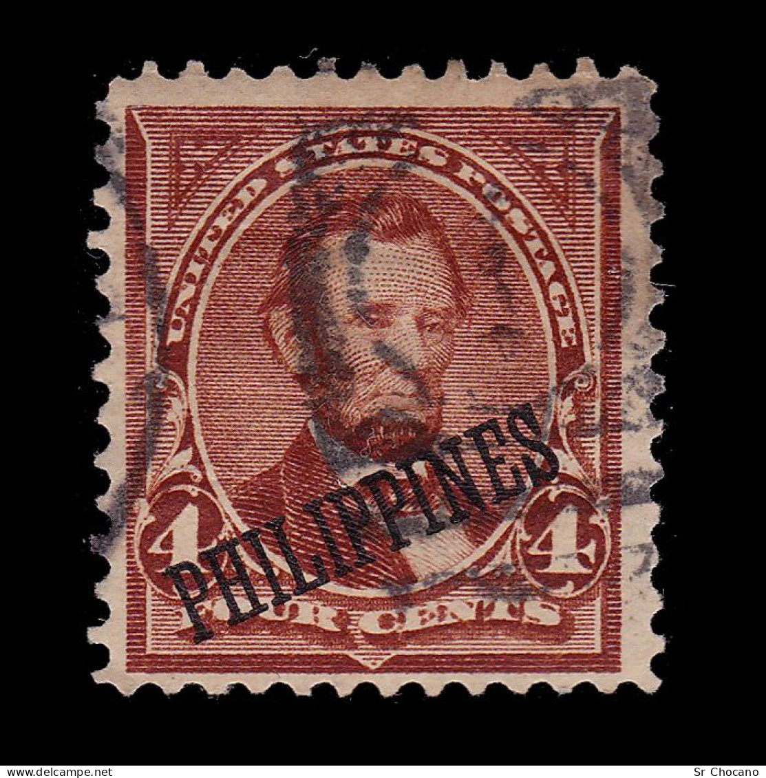 PHILIPPINES STAMP.1901.4c. Lincoln.SCOTT 220.USED. Perf 12 - Filippijnen