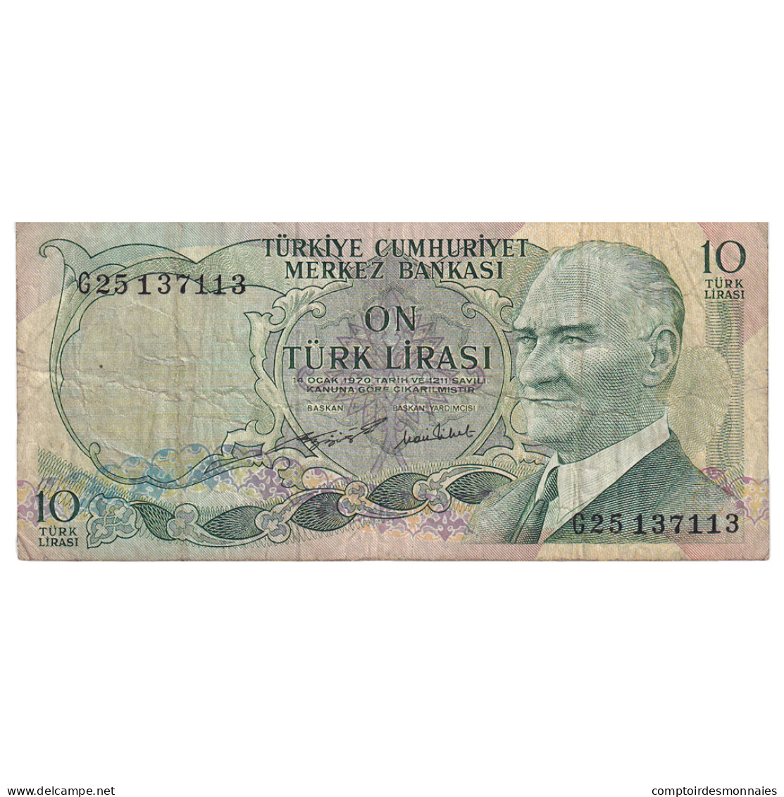 Billet, Turquie, 10 Lira, 1970, KM:186, TB - Turquie