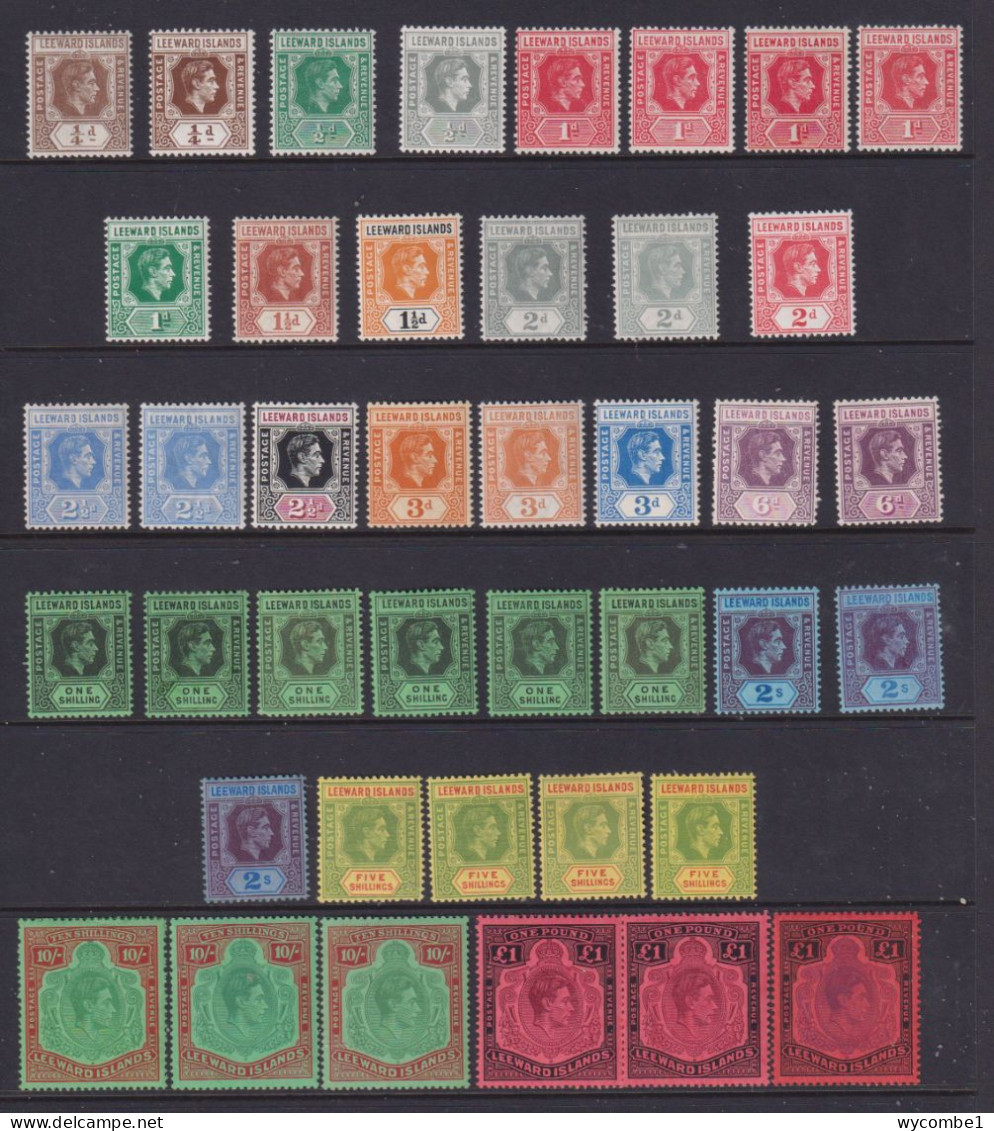 LEEWARD ISLANDS - 1938-51 George VI Definitives Set Hinged/Never Hinged Mint - Leeward  Islands