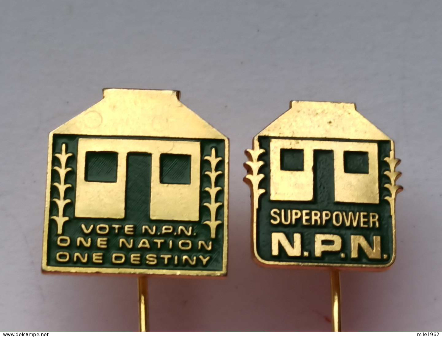 BADGE Z-98-1 - 2 PINS - ONOH EZENWA, N.P.N. Nigeria SUPERPOWER One Nation One Destiny - Lots