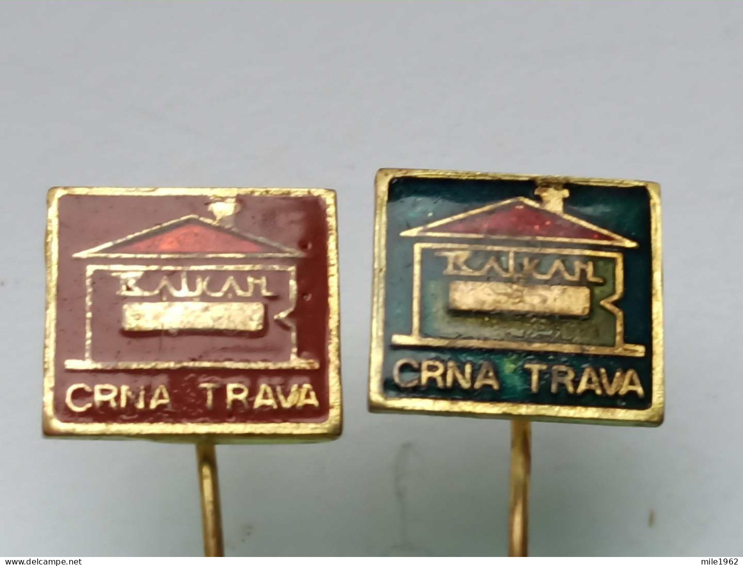 BADGE Z-98-6 - 2 PINS - BALKAN CRNA TRAVA, PIN SERBIA, CONSTRUCTION COMPANY - Lots