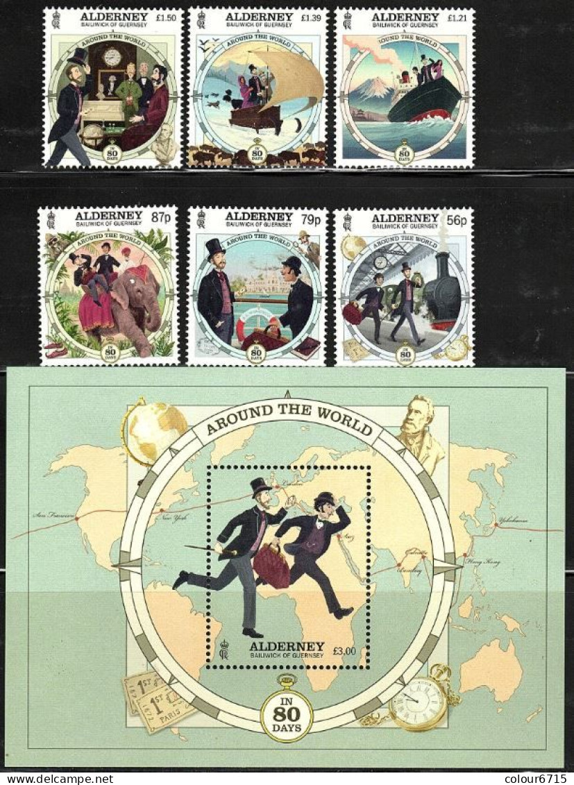 Alderney 2023 Around The World In 80 Days By Jules Verne (stamps 6v+SS/Block) MNH - Alderney