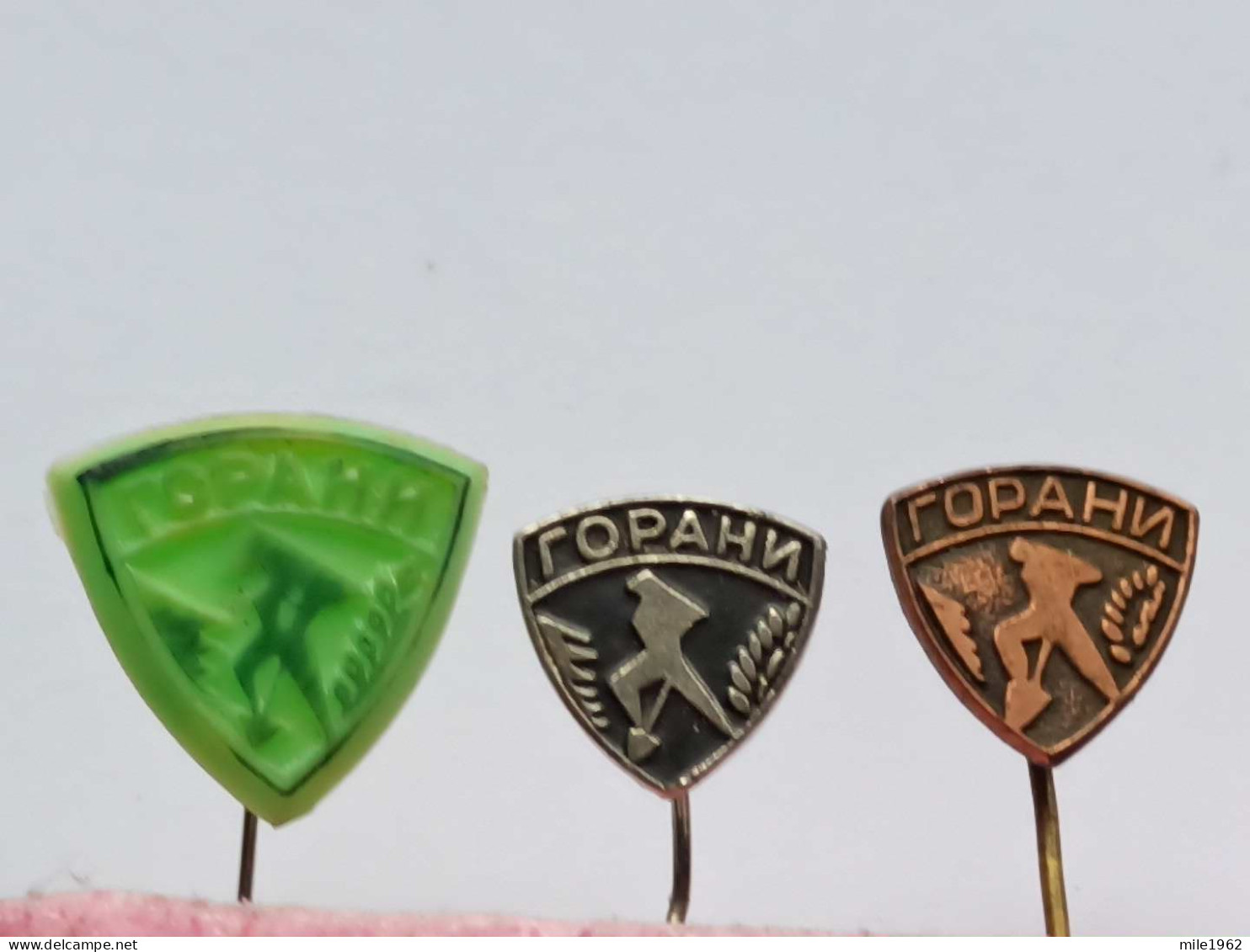 BADGE Z-98-14 - 3 PINS - GORANI , YUGOSLAVIA, Forest Keepers, Gardes Forestiers, Alpinistes Et Reboisement, Mountaineers - Lots