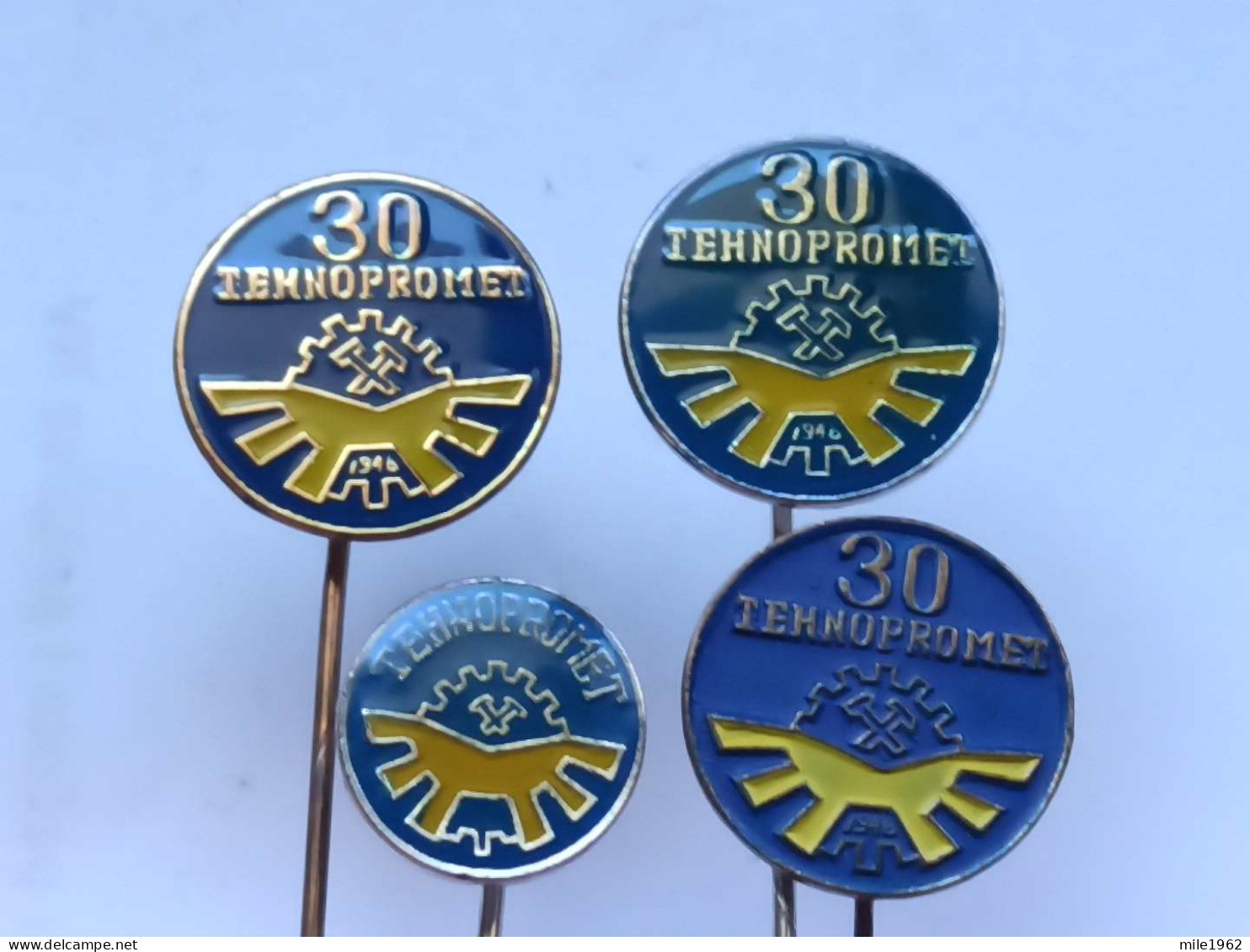 BADGE Z-98-19 - 4 PINS - TEHNOPROMET, YUGOSLAVIA, MINE - Lots