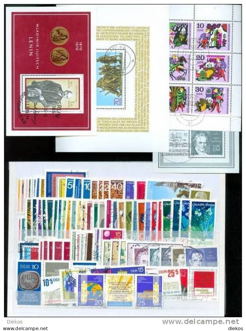 Kompletter Jahrgang DDR 1970 Gestempelt , Complete Year Set, Used Obliteré #L416 - Annual Collections