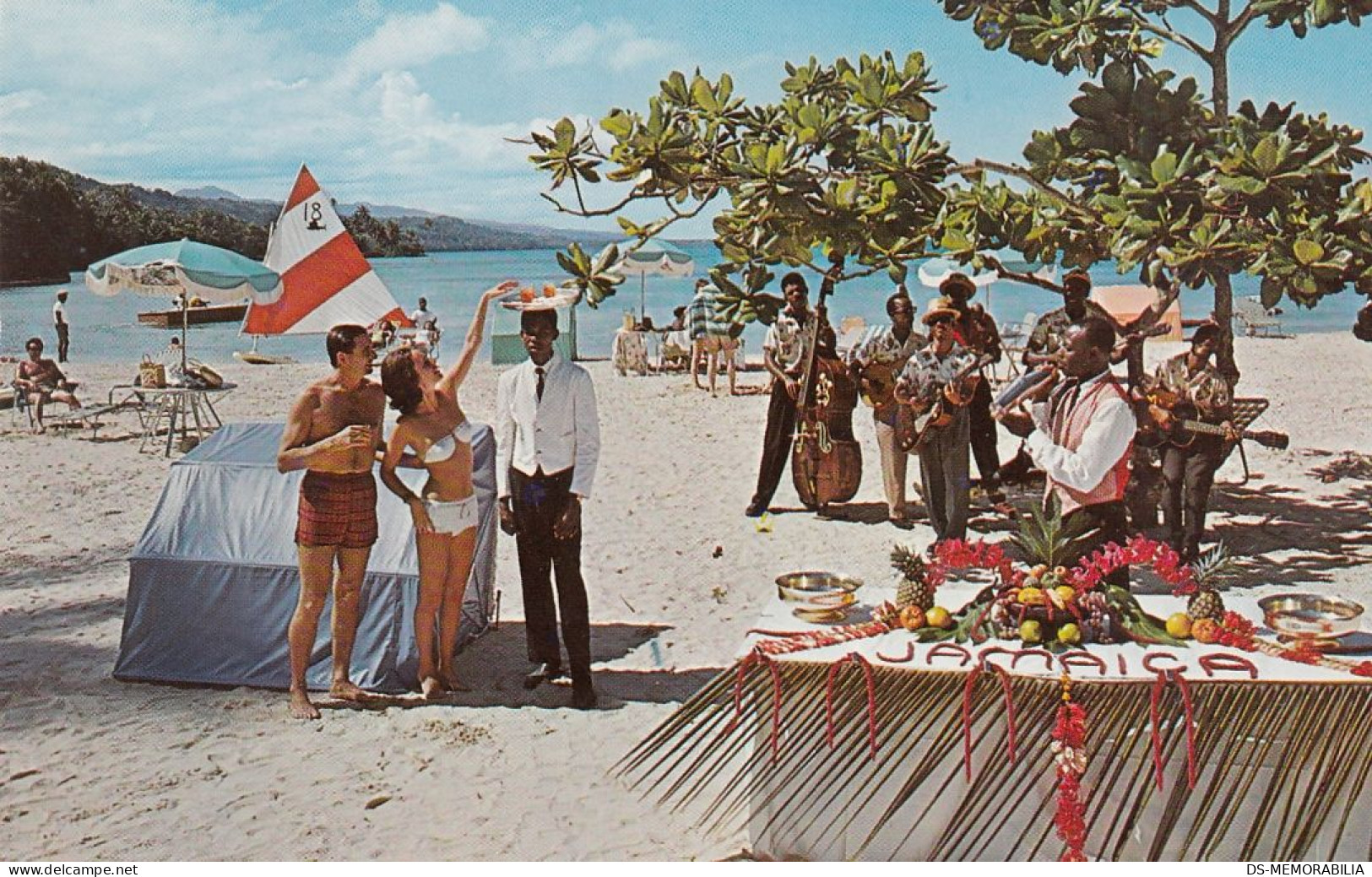 Jamaica Northcoast Beach Party Old Postcard - Jamaïque