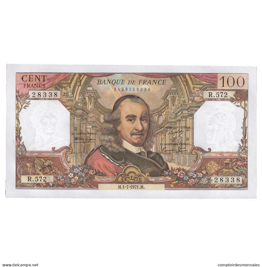 France, 100 Francs, Corneille, 1971, R.572, TTB+, Fayette:65.36, KM:149d - 100 F 1964-1979 ''Corneille''