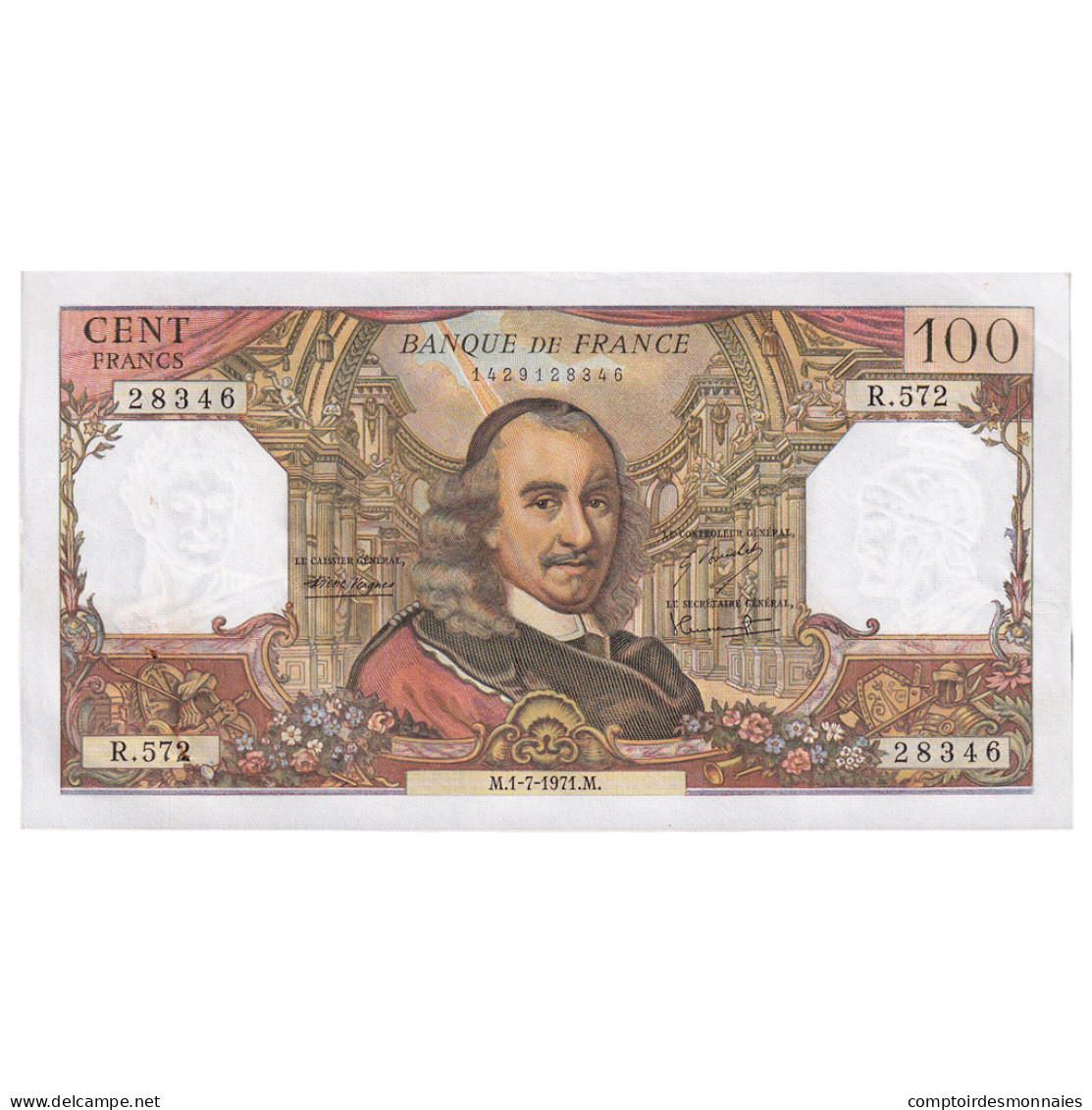 France, 100 Francs, Corneille, 1971, R.572, TTB+, Fayette:65.36, KM:149d - 100 F 1964-1979 ''Corneille''