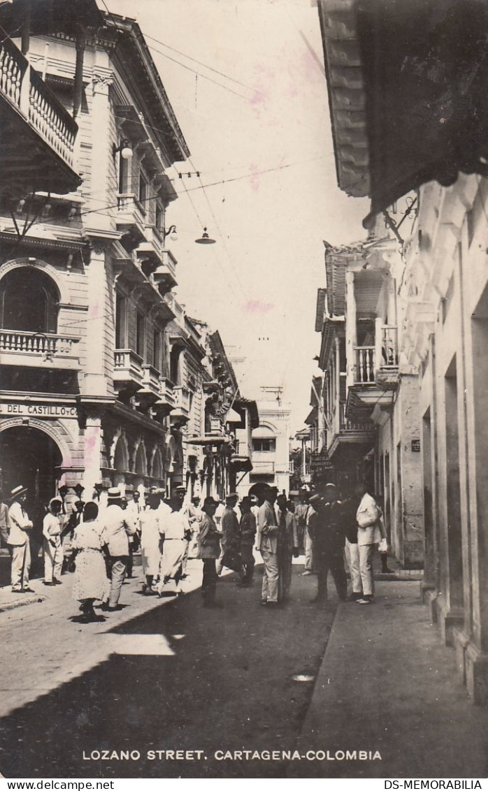 Colombia Cartagena - Lozano Street Real Photo Old Postcard 1930s - Colombie
