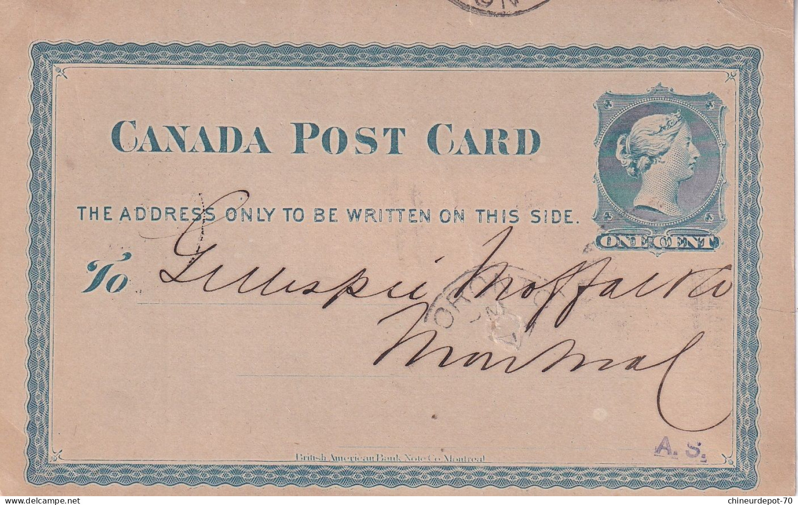 Canada Post Card Toronto A.s. Montréal 79 Canada - 1860-1899 Regno Di Victoria