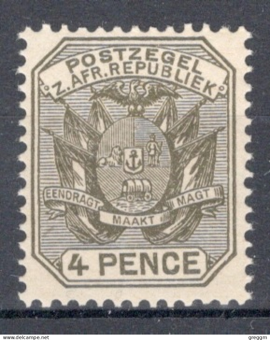 South African Republic 1895 Single 4d Stamp Coat Of Arms - Wagon With Pole In Unmounted Mint Condition - Nouvelle République (1886-1887)