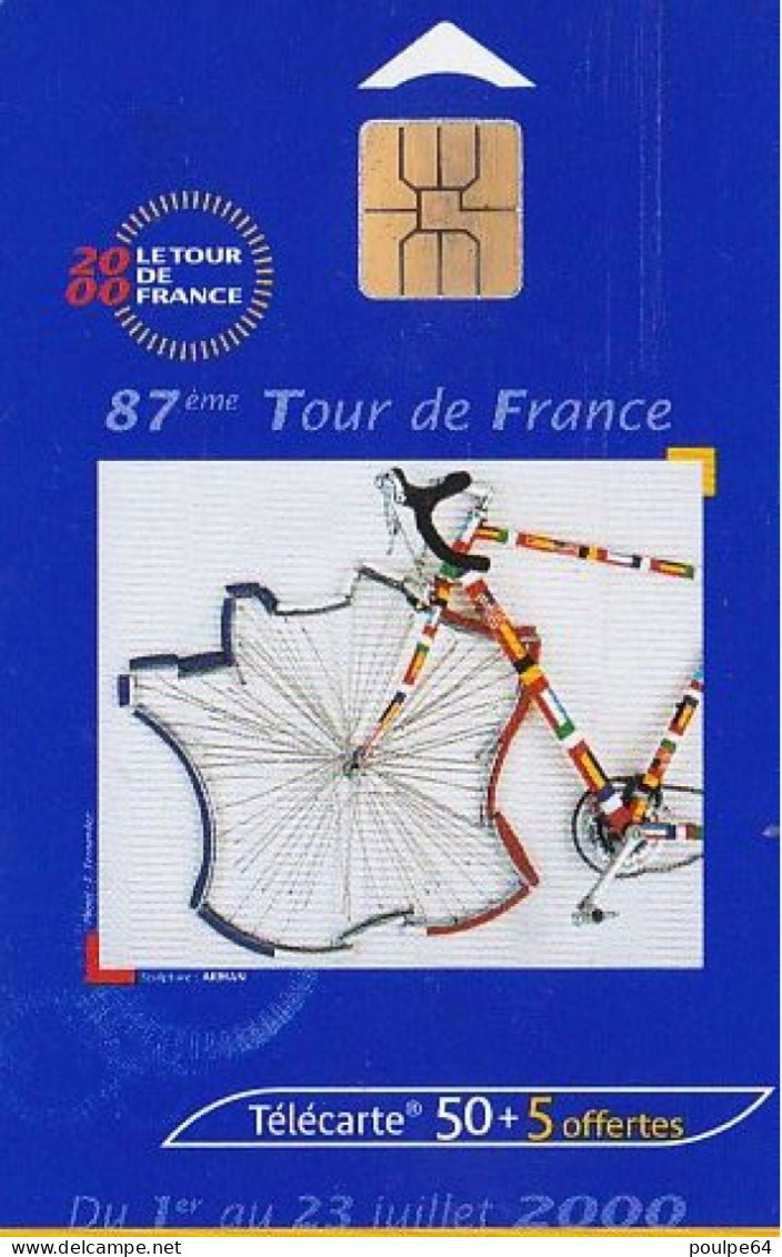 F1062  06/2000 - TOUR DE FRANCE 2000  - 50 + 5 SO3 - (verso : N° Petits Serrés - Deux Lignes Alignées) - 2000