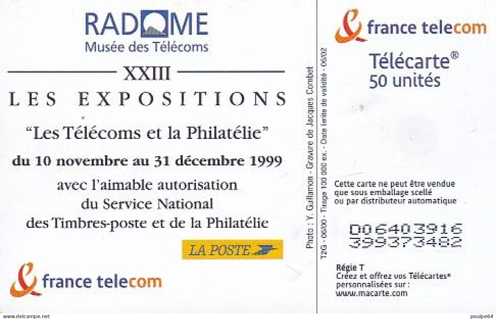 F1063  06/2000 - PLEUMEUR  " Téléphone & Philatélie " - 50 OB2 - 2000