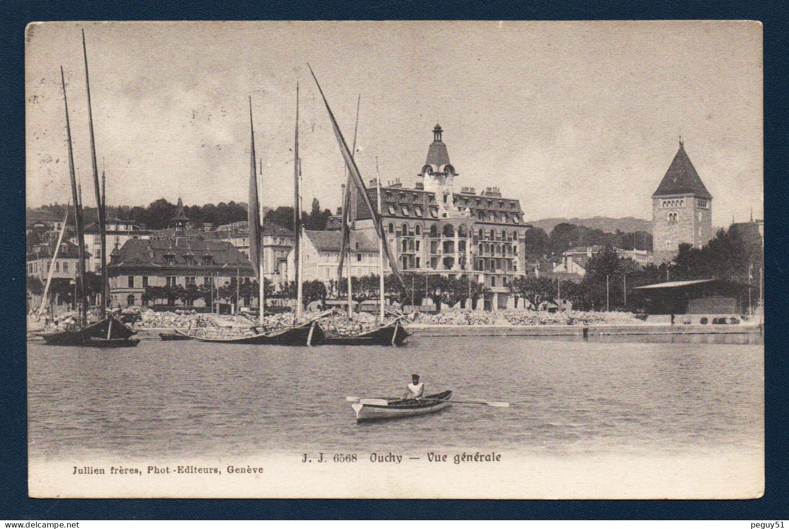 Vaud. Lausanne. Ouchy, Vue Générale Du Port Et Du Château. 1909 - Lausanne