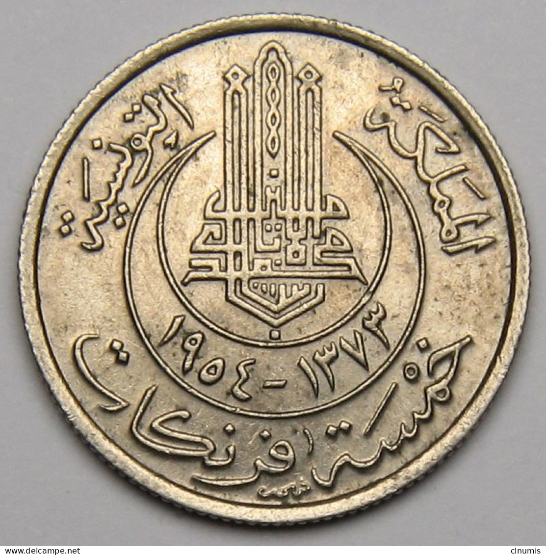 Tunisie, Protectorat Français : 5 Francs 1954 - Tunesië