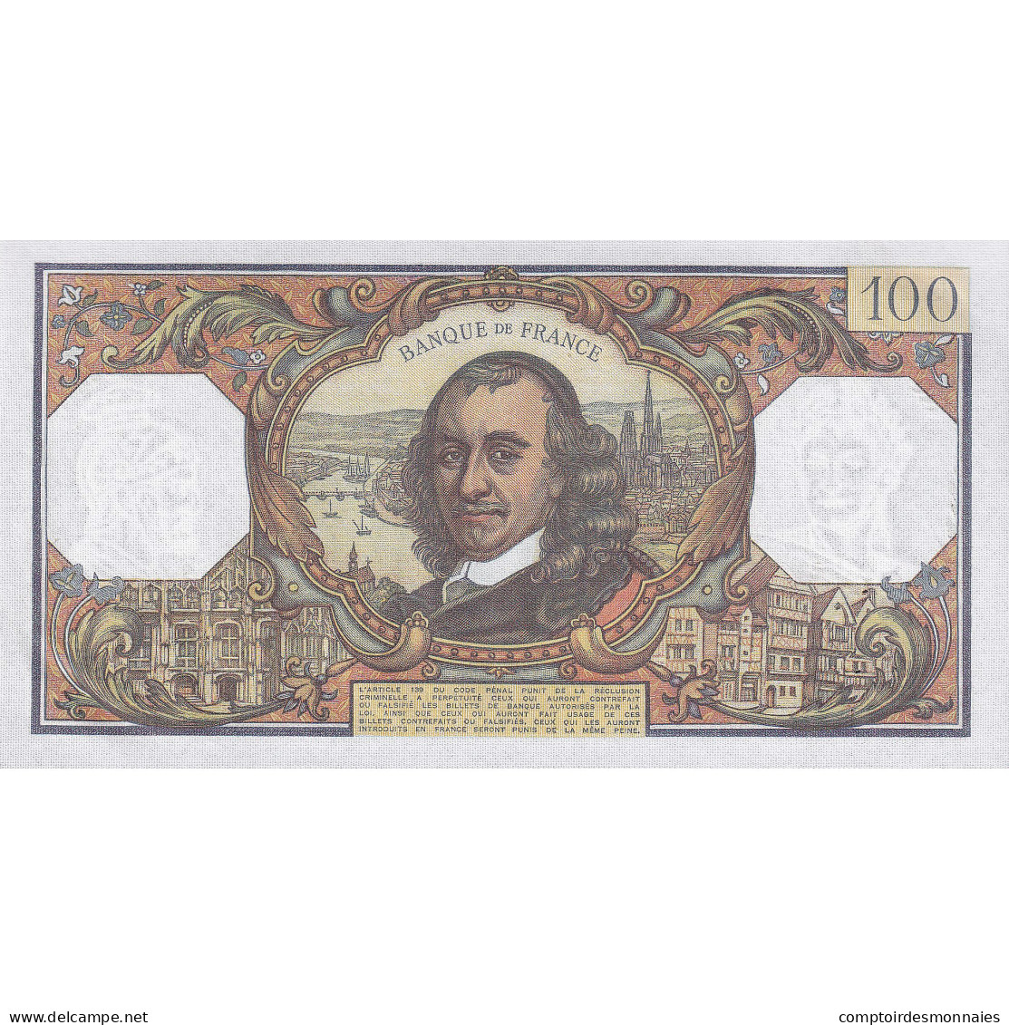 France, 100 Francs, Corneille, 1971, R.572, SUP+, Fayette:65.36, KM:149d - 100 F 1964-1979 ''Corneille''