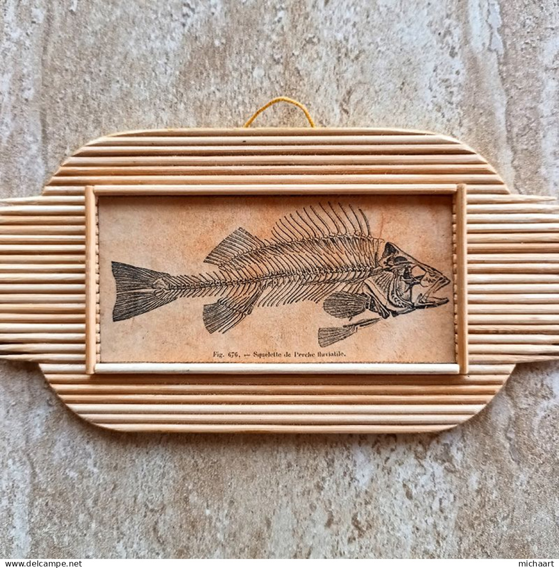 Fish Skeleton Decoration Art Handmade 235x87mm Bamboo Sticks 03061 - Art Nouveau / Art Déco