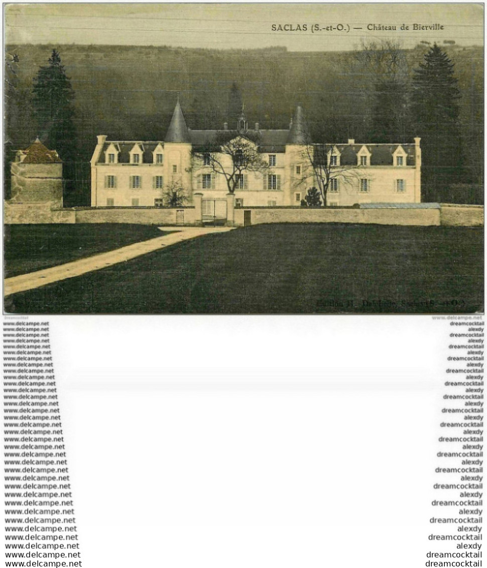 91 SACLAS. Château De Bierville. Carte Toilée - Saclay