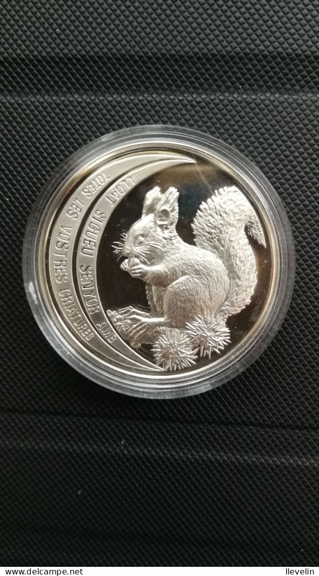 Andorra 10 Diners 1992  Red Squirrel Proof Ag.925 - Andorra