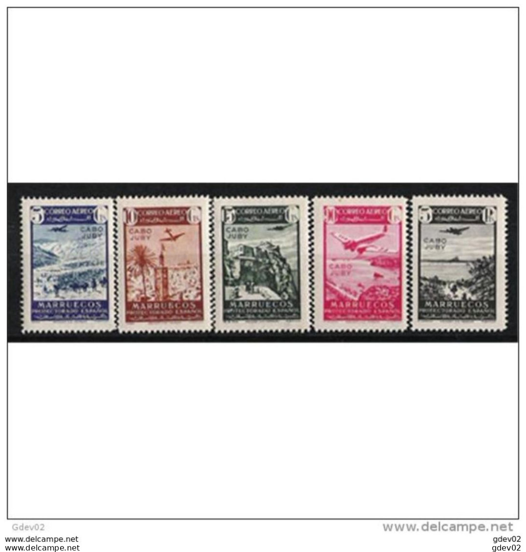 CJ133SCSF-L4205PC-TESPCOLCABJU.Maroc.Marocco.CABO  JUBY. Sellos De Marruecos Sobrecargados.1942 (Ed 133/7**) - Cape Juby